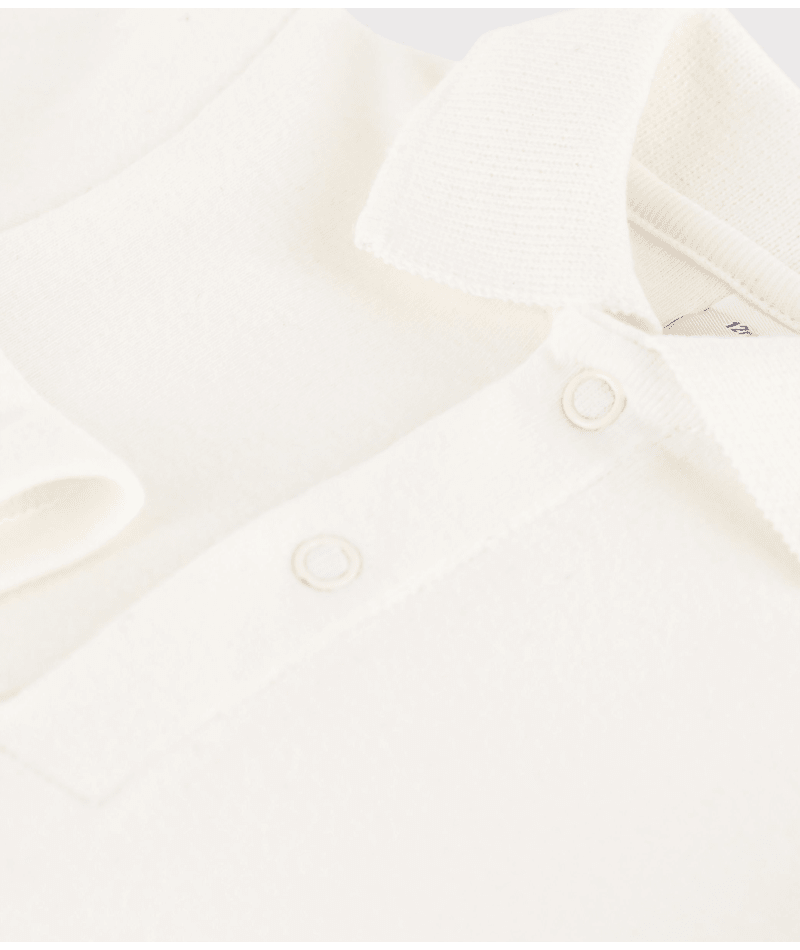 Petit Bateau - Body bébé col polo en coton uni