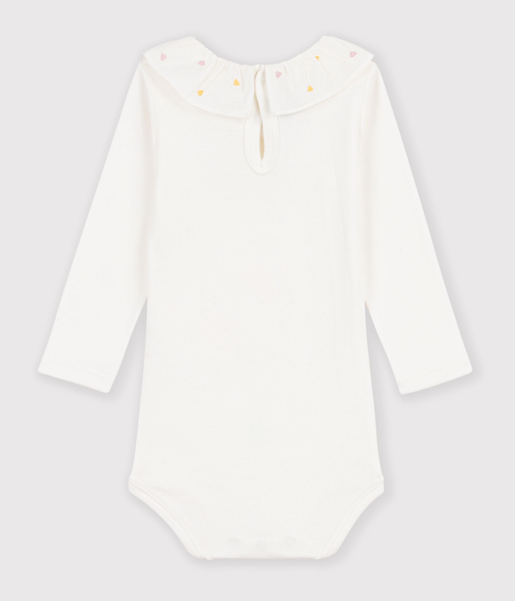 Petit Bateau - Body bébé en coton uni à col brodé