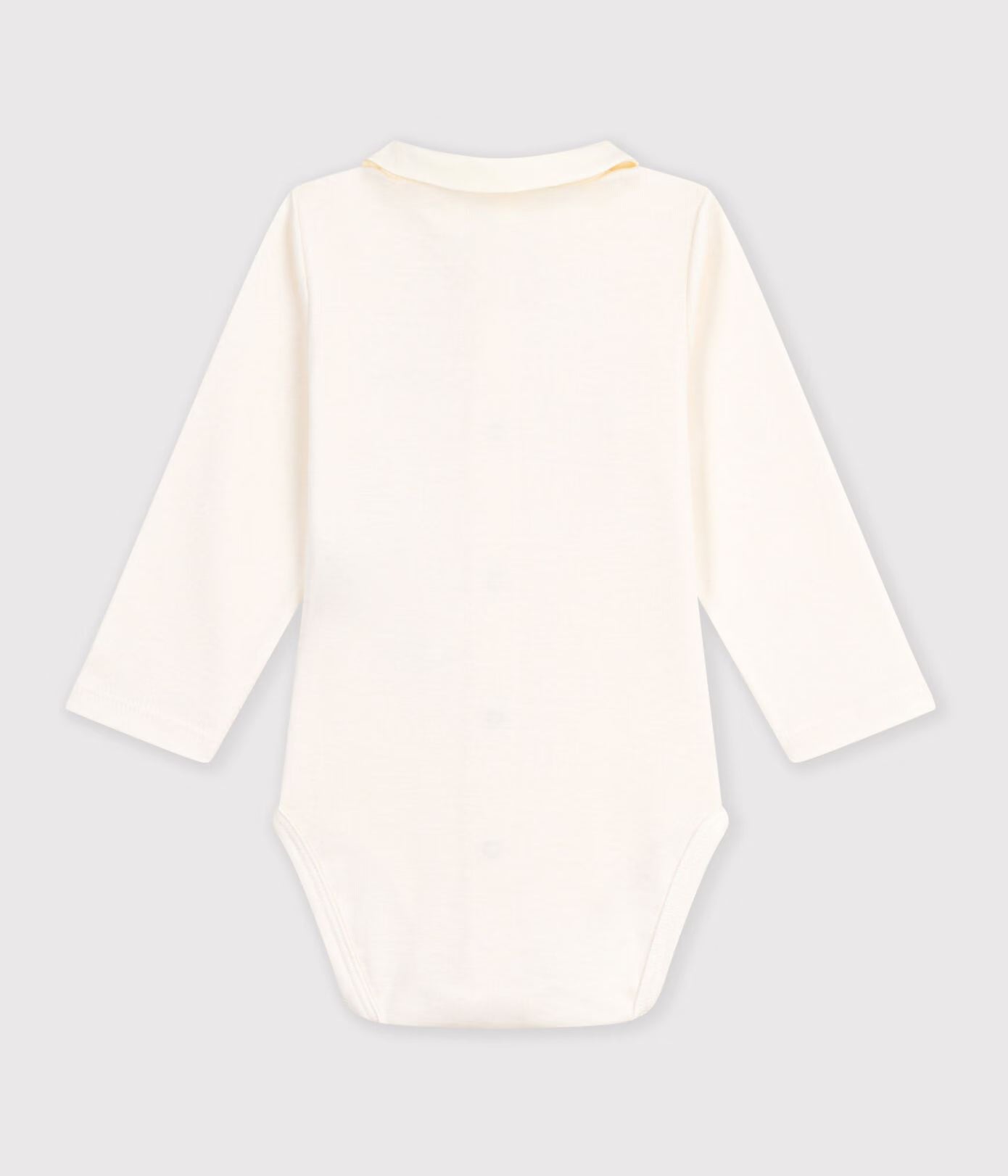 Petit Bateau - Baby bodysuit with embroidered collar and message on the chest