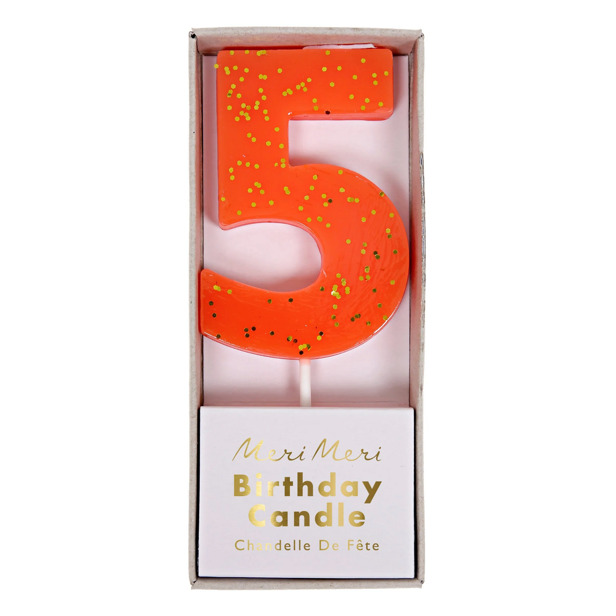 Meri Meri - Coral Number 5 Birthday Candle