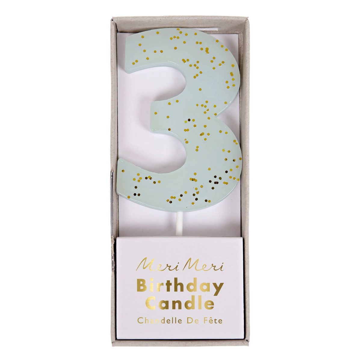 Meri Meri - Blue number 3 birthday candle