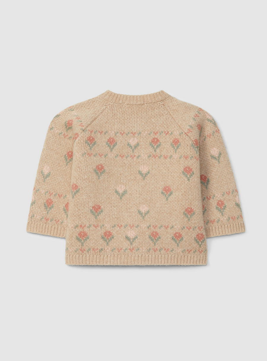 Laranjinha - Floral Jacquard Knitted Cardigan