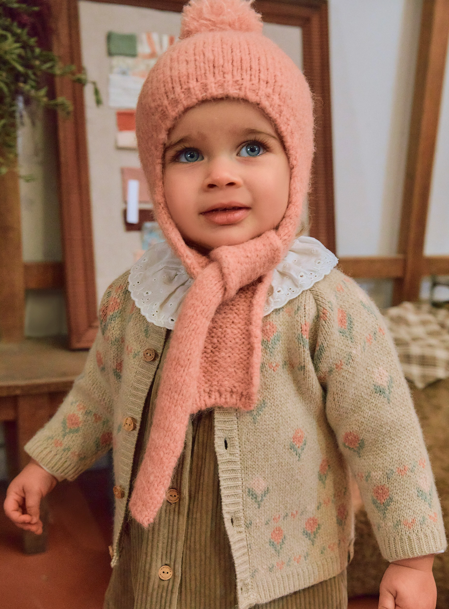 Laranjinha - Floral Jacquard Knitted Cardigan