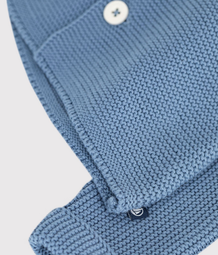 Petit Bateau - Cardigan tricot point mousse en coton uni (Bébé)