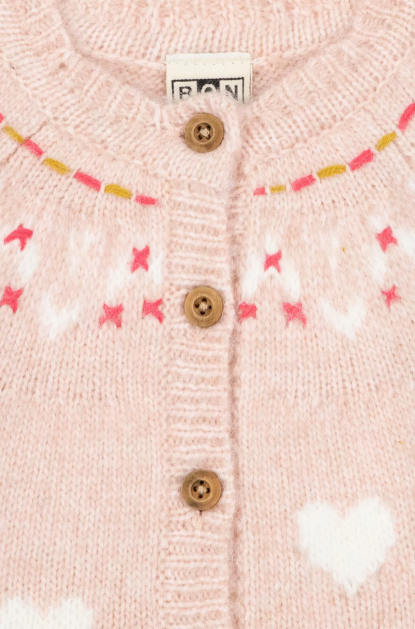 Bonton - Gilet Jacquart Pastel