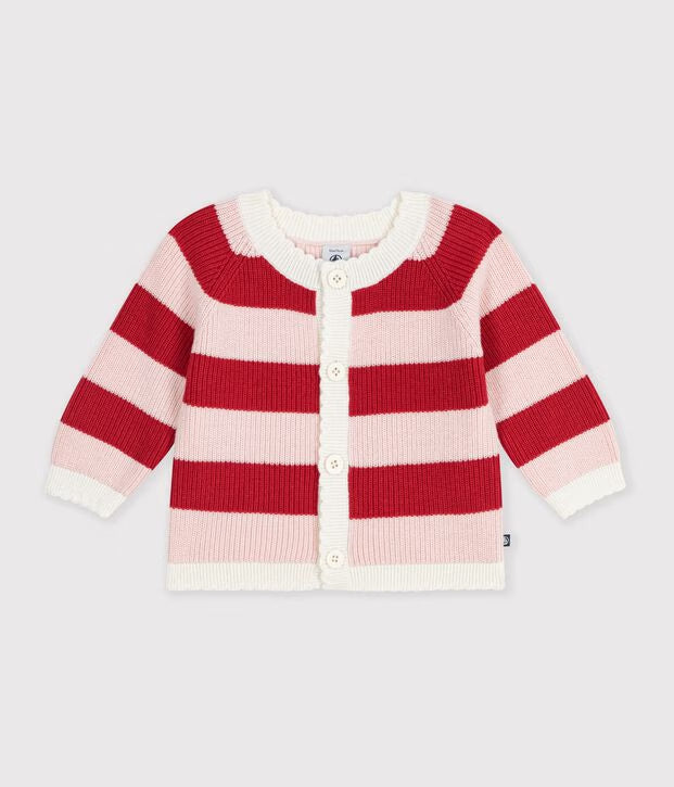 Petit Bateau - Cardigan bébé en coton à rayures