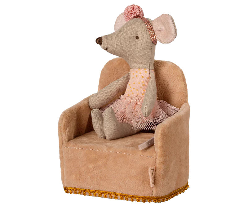 Maileg - Folding chair, Mouse - Powder