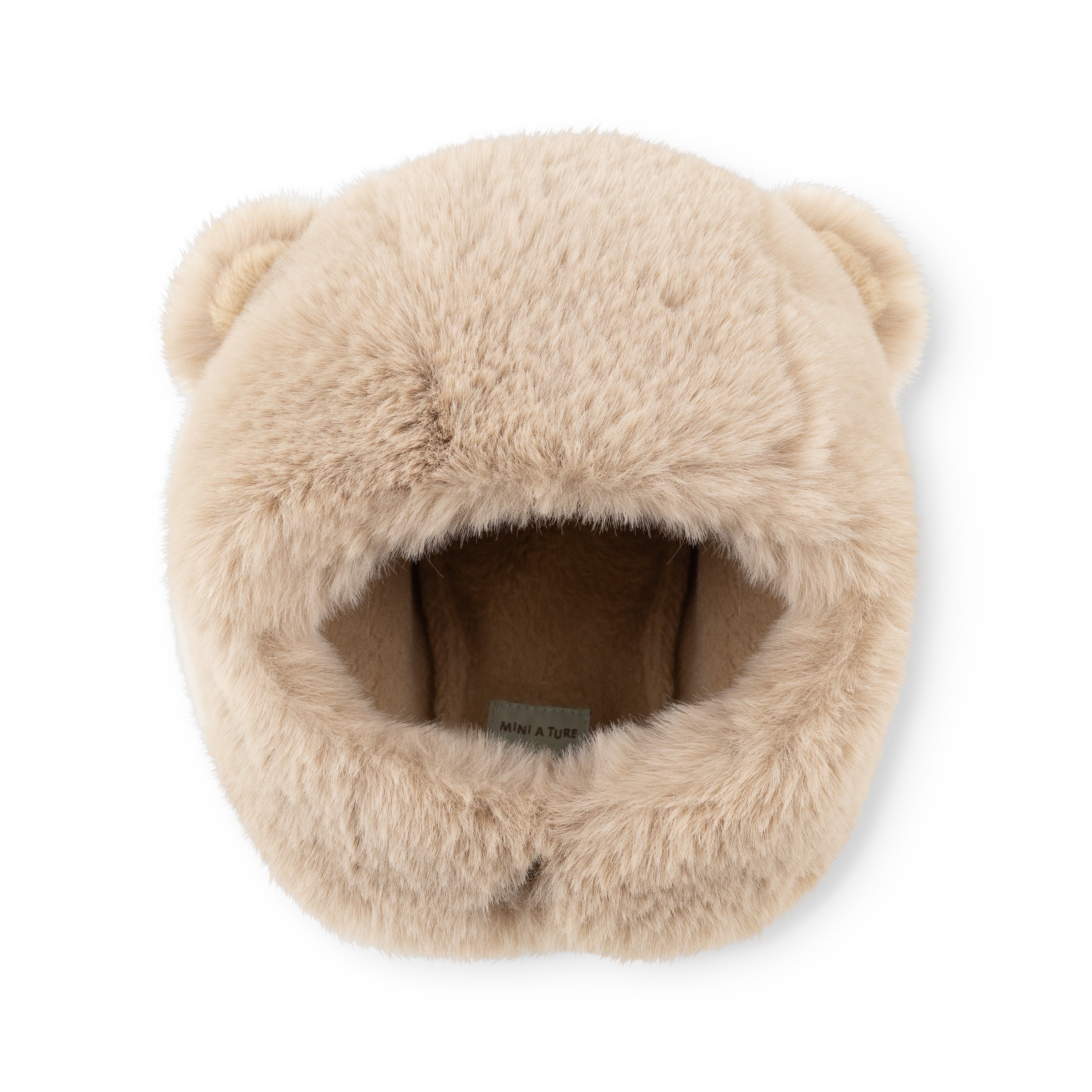 Mini A Ture - Fleece Lined Bear Winter Hat with Tie