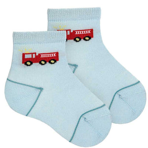 Chaussettes Anti-dérapantes Enfant Pompier – 83% Coton – Motif Fun Et Sécurité