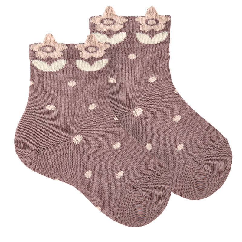 Condor - Chaussettes courtes fleurs 3D