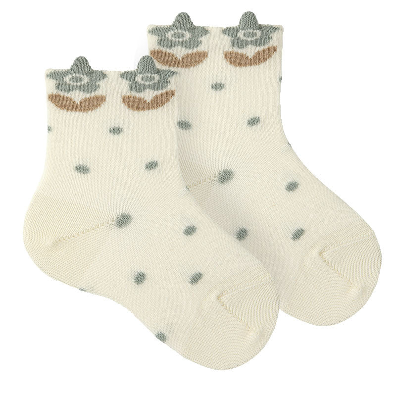 Condor - Chaussettes courtes fleurs 3D