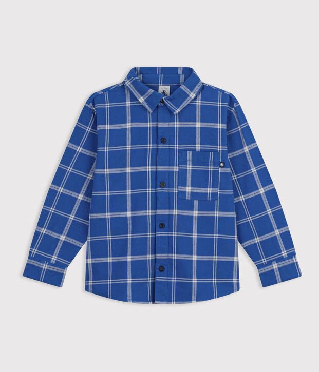 Petit Bateau - Chemise enfant en coton à carreaux