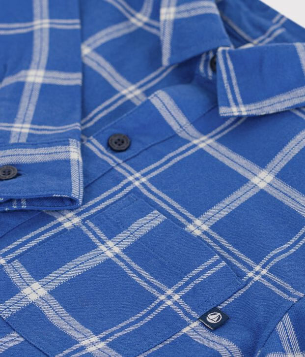 Petit Bateau - Chemise enfant en coton à carreaux