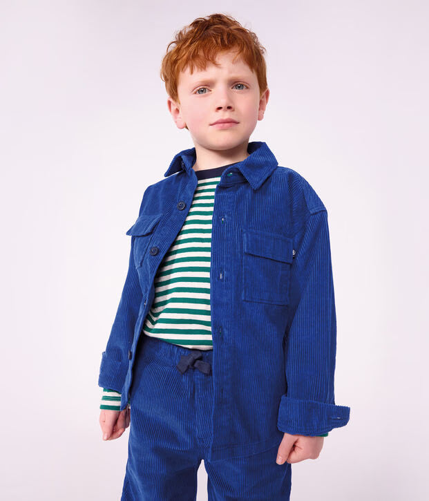 Petit Bateau - Plain velvet child's shirt
