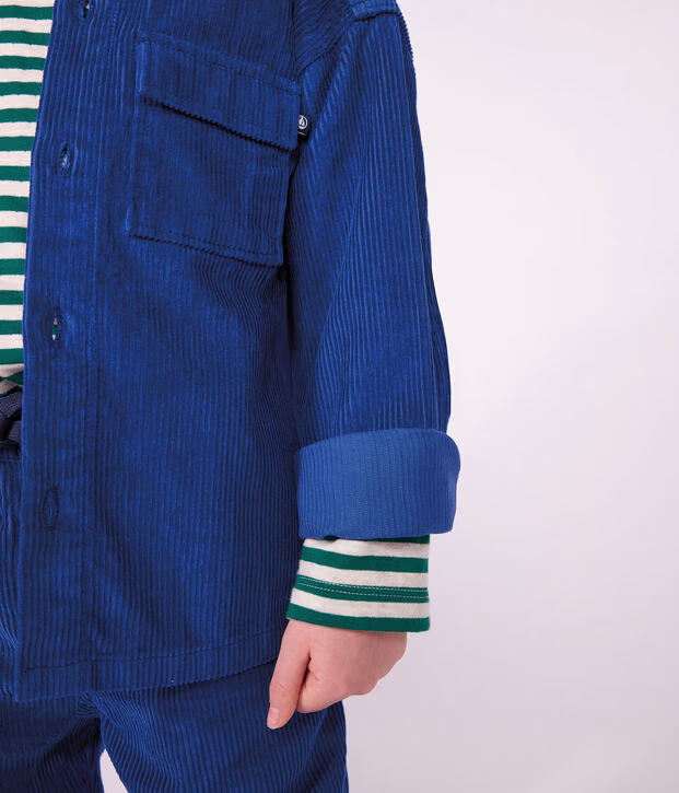 Petit Bateau - Plain velvet child's shirt