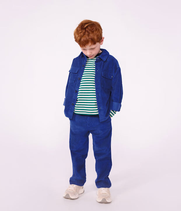 Petit Bateau - Plain velvet child's shirt