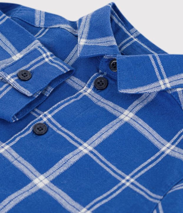 Petit Bateau - Chemise bébé en flanelle à carreaux