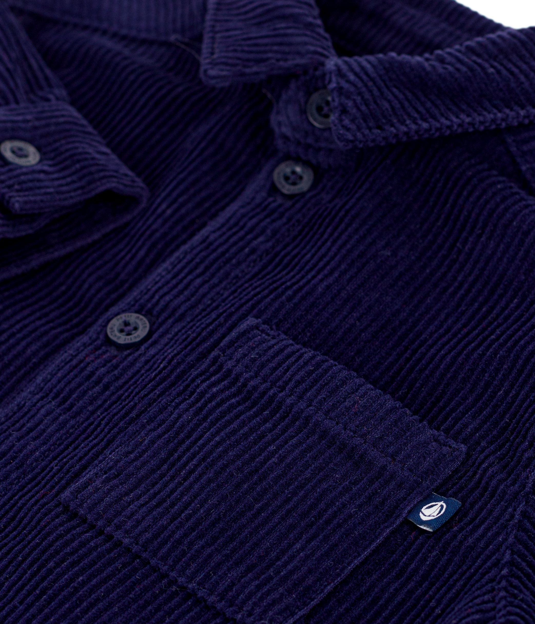 Petit Bateau - Chemise bébé en velours uni