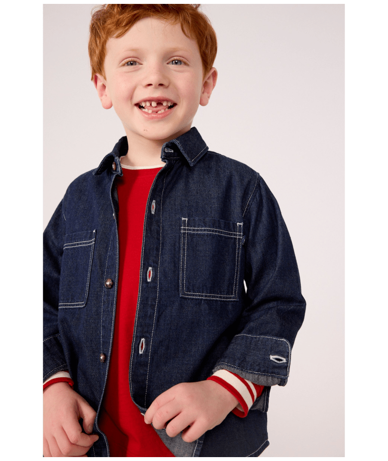 Petit Bateau - Chemise enfant en denim uni