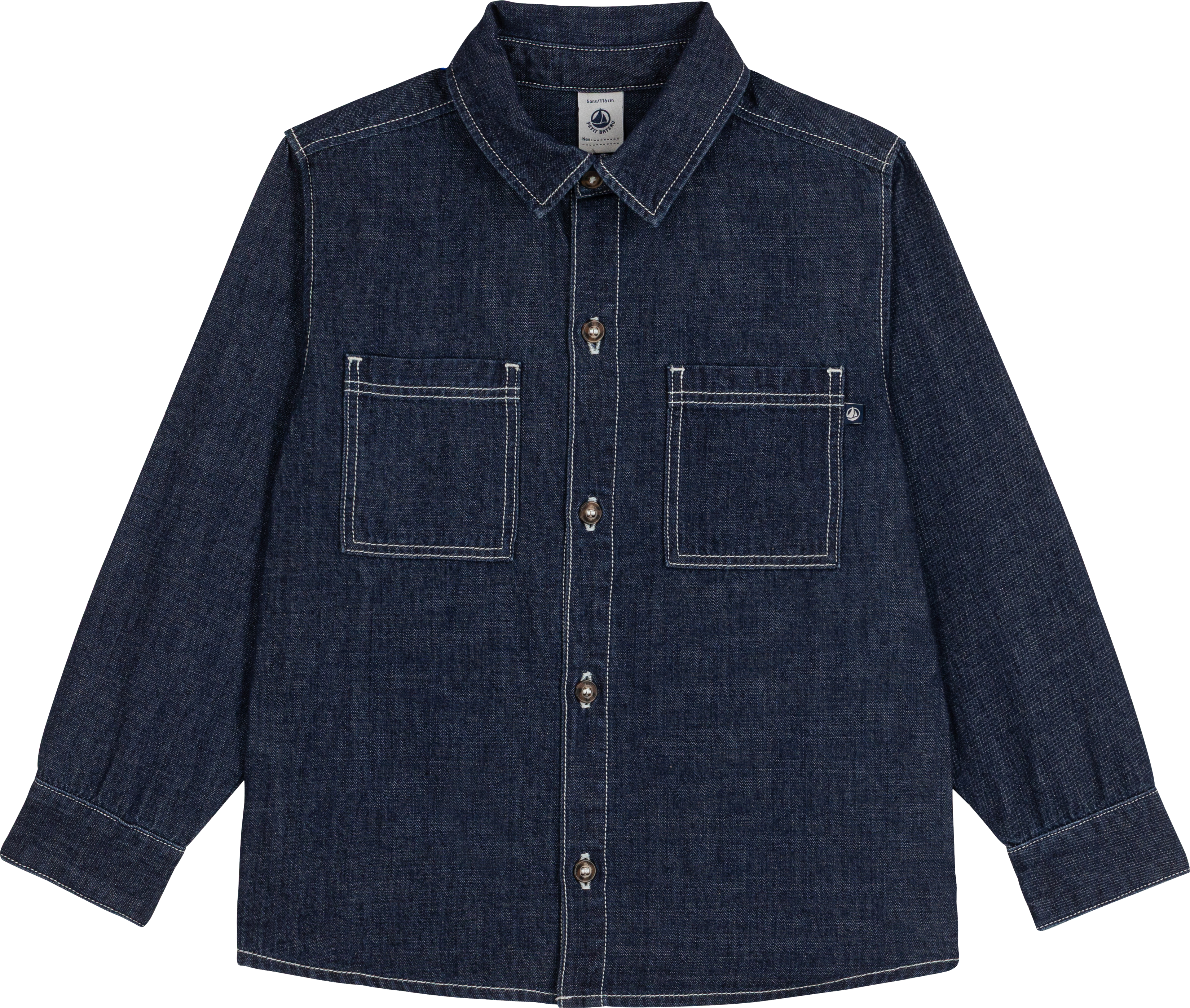 Petit Bateau - Chemise enfant en denim uni