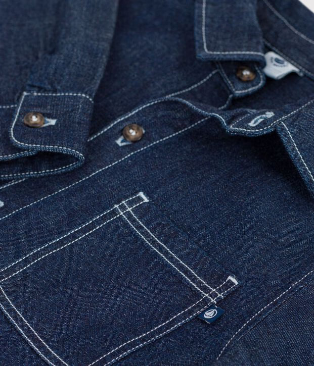 Petit Bateau - Plain denim children's shirt