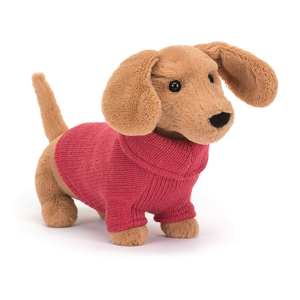 Jellycat - Chien Saucisse avec Chandail Rose