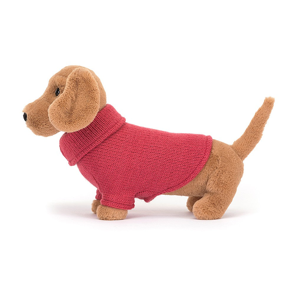 Jellycat - Chien Saucisse avec Chandail Rose
