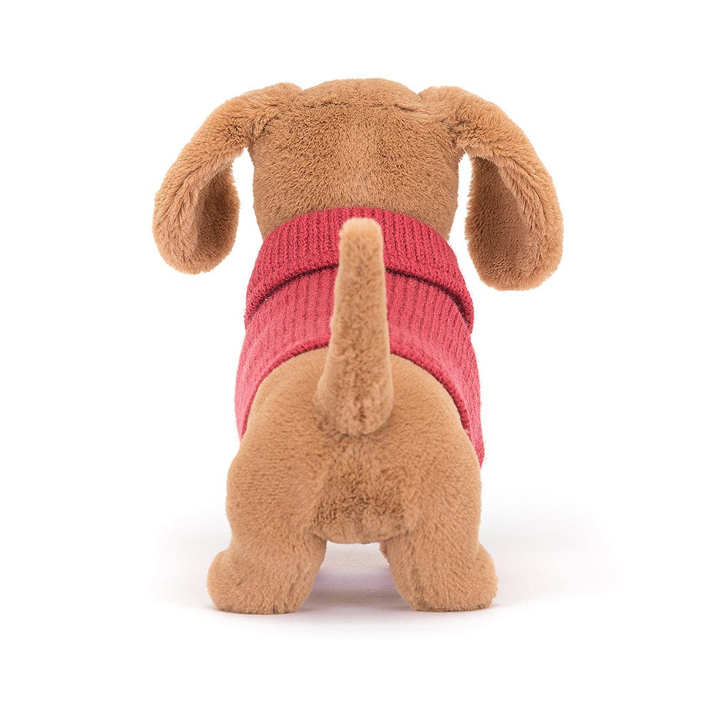 Jellycat - Chien Saucisse avec Chandail Rose