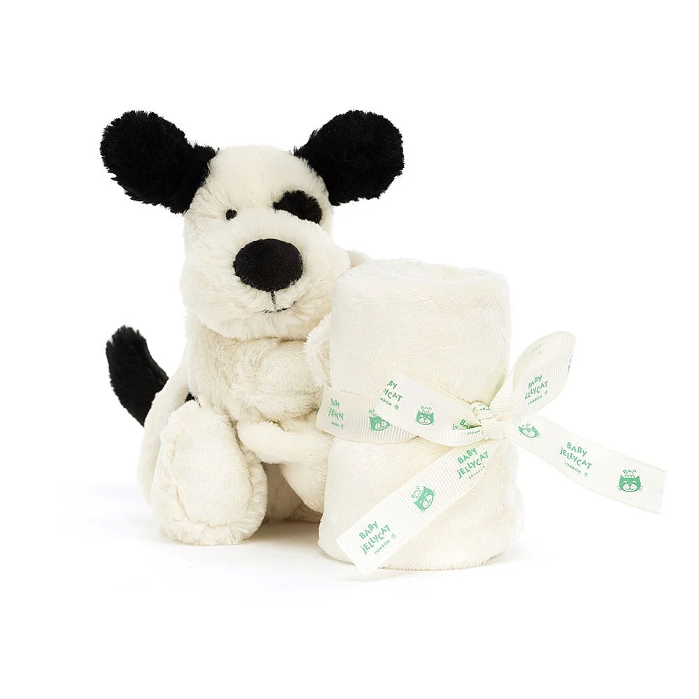 Jellycat - Black and Cream Puppy Bashful Soother