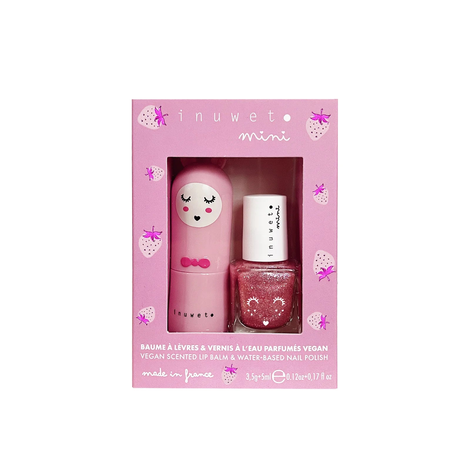 Blush - Coffret Rose duo baume à lèvres et vernis à l'eau - Fraise