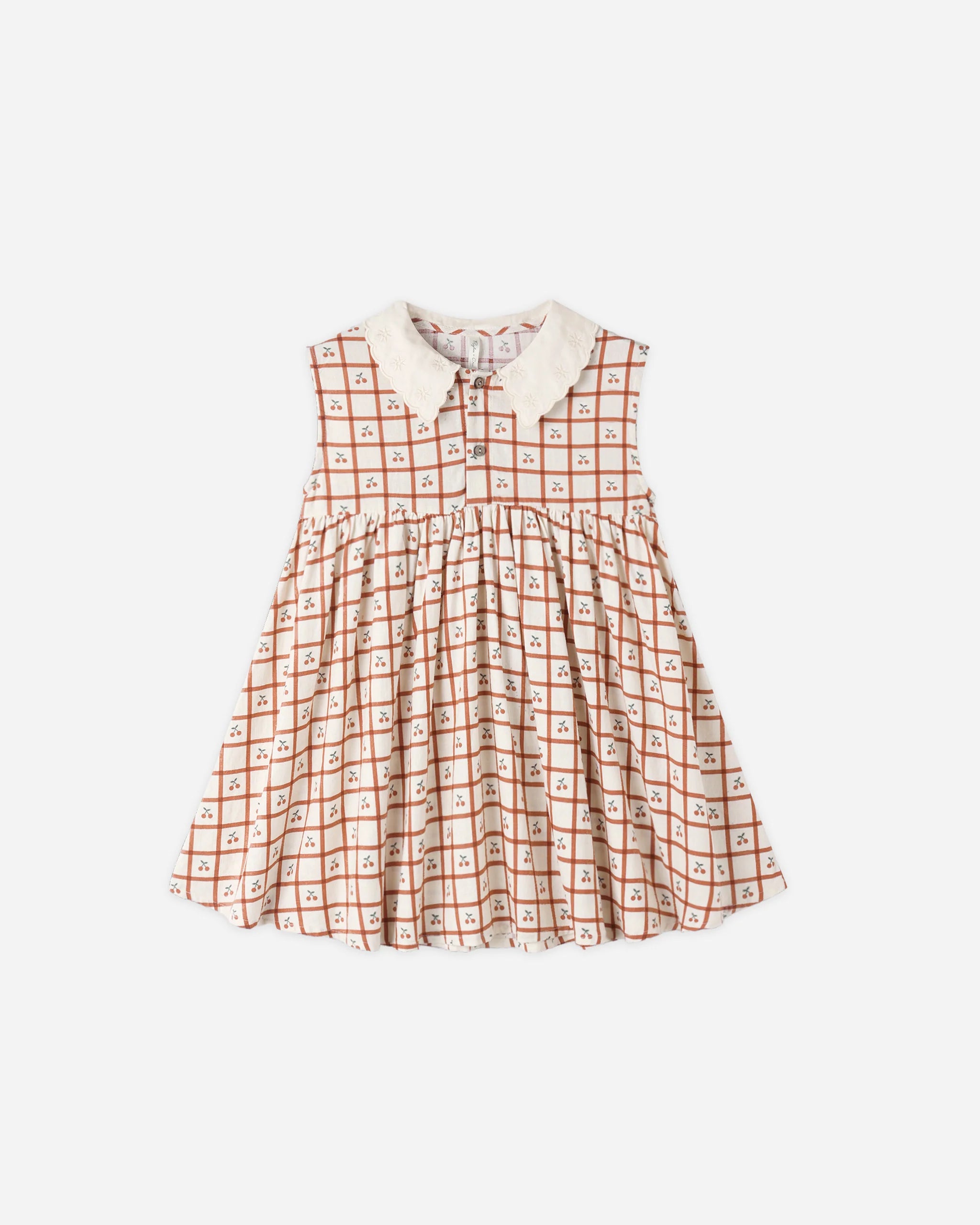 Rylee & Cru - Collared Babydoll Dress Cherry Check