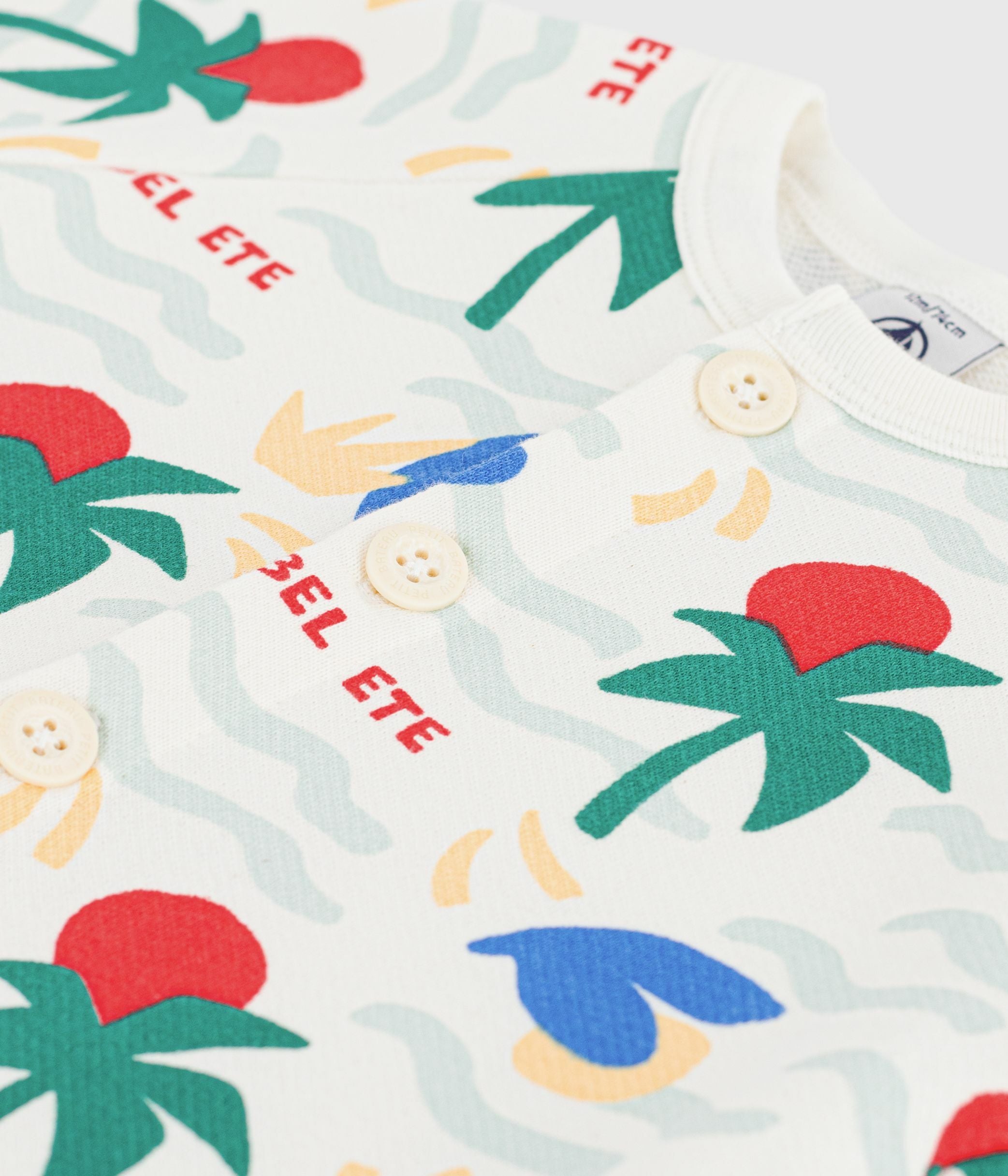 Petit Bateau - Combinaison courte bébé en coton imprimée