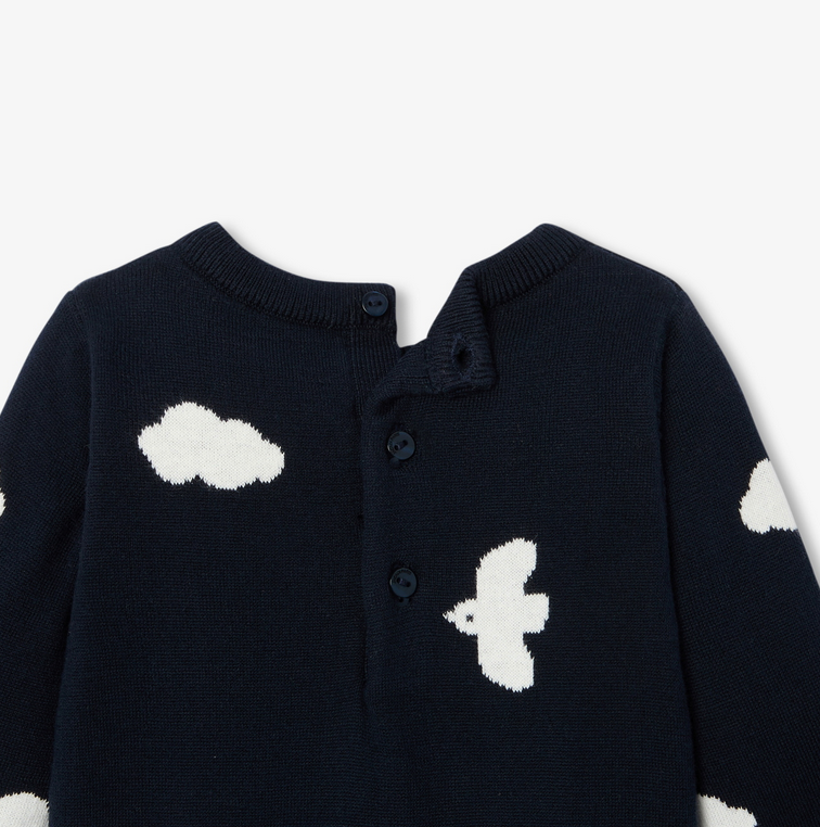 Jacadi - Combinaison bébé en tricot motif mouette Tristan