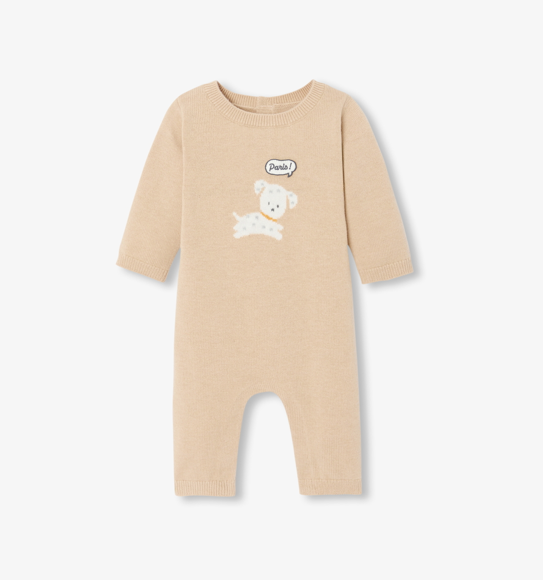Jacadi - Baby intarsia knit dog all-in-one