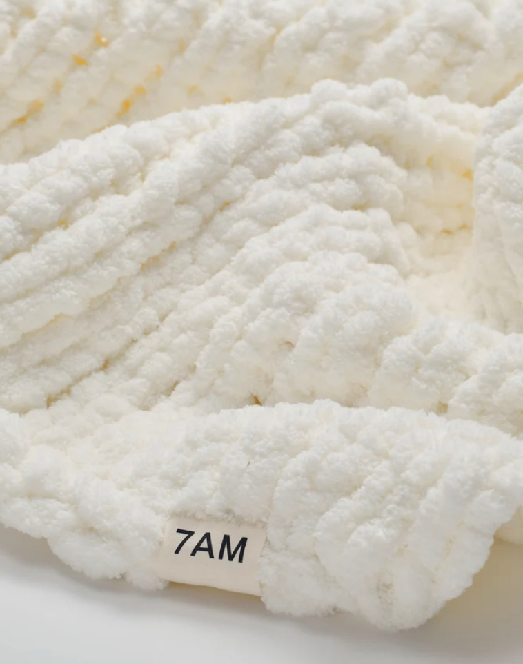 7 AM - Hand-Knitted Chenille Throw