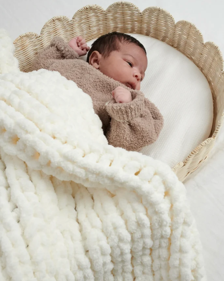 7 AM - Hand-Knitted Chenille Throw