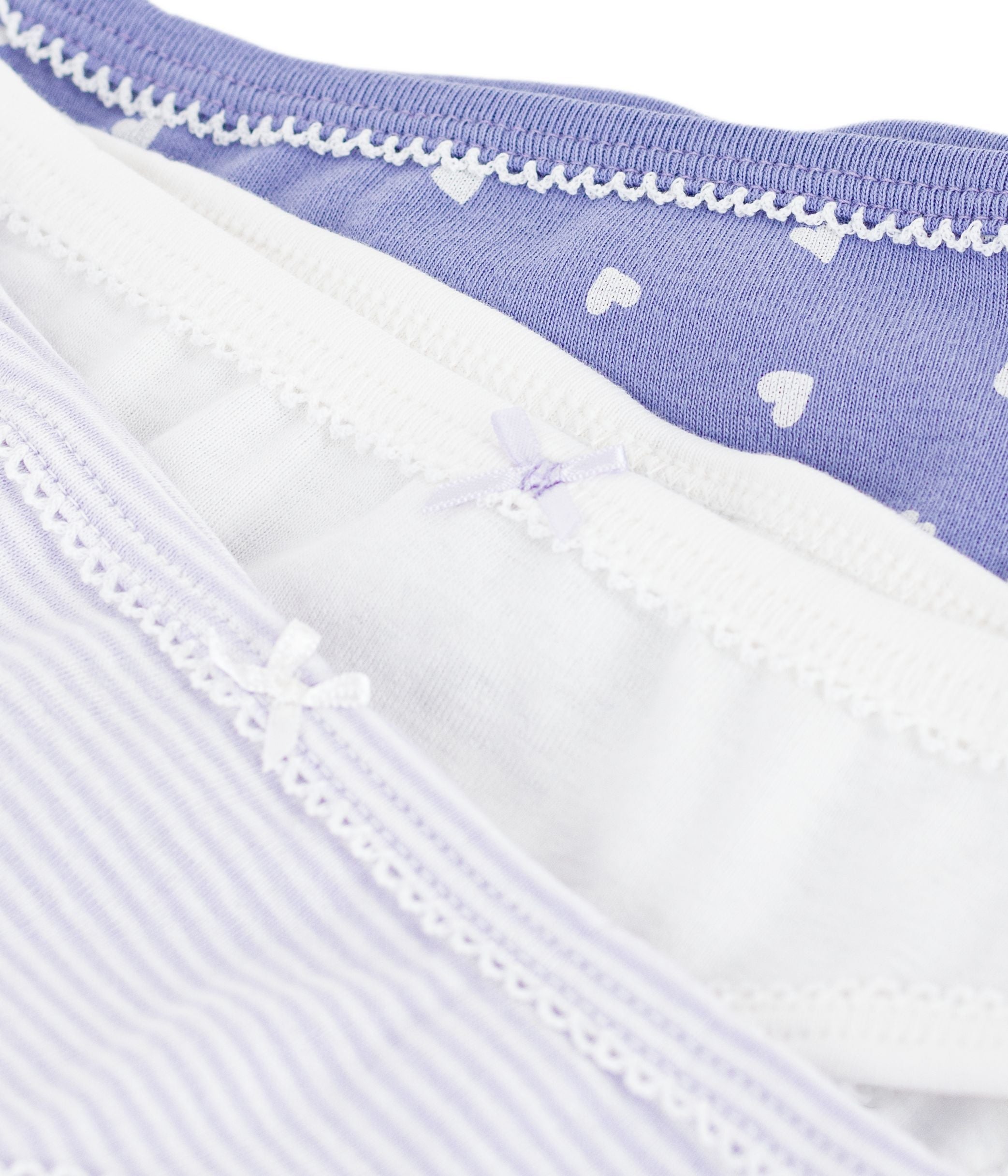 Petit Bateau - Kids' Cotton Briefs with Hearts Multipack