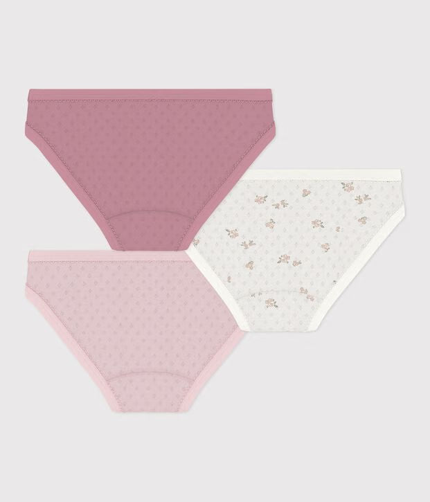 Petit Bateau - Lot de culottes enfant en coton ajouré à fleurs