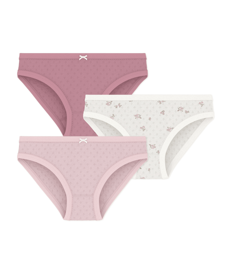 Petit Bateau - Lot de culottes enfant en coton ajouré à fleurs
