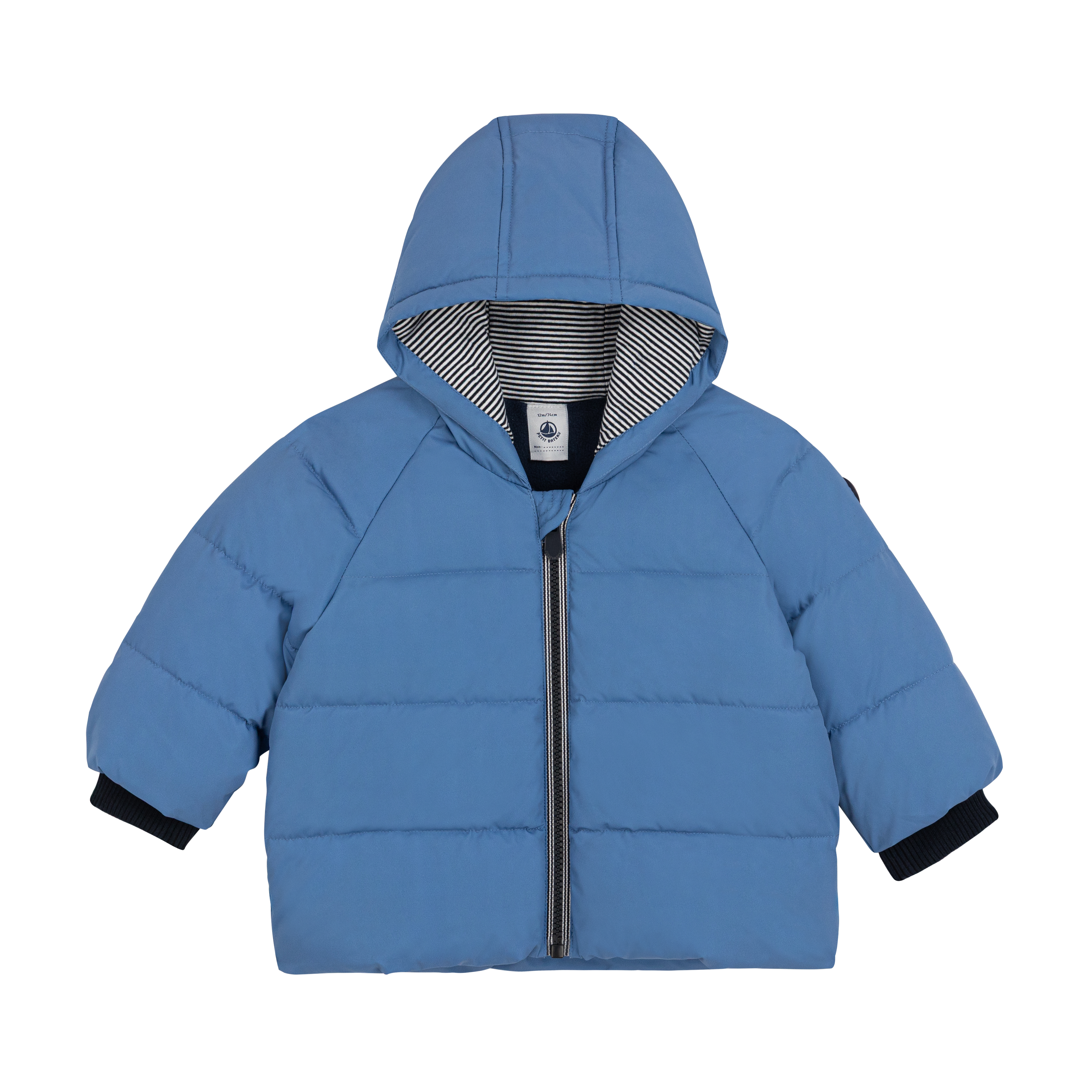 Petit Bateau - Plain polyester baby puffer jacket