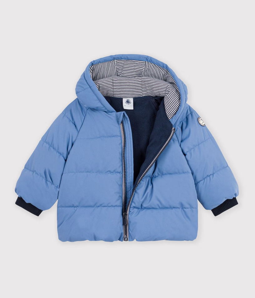 Petit Bateau - Plain polyester baby puffer jacket