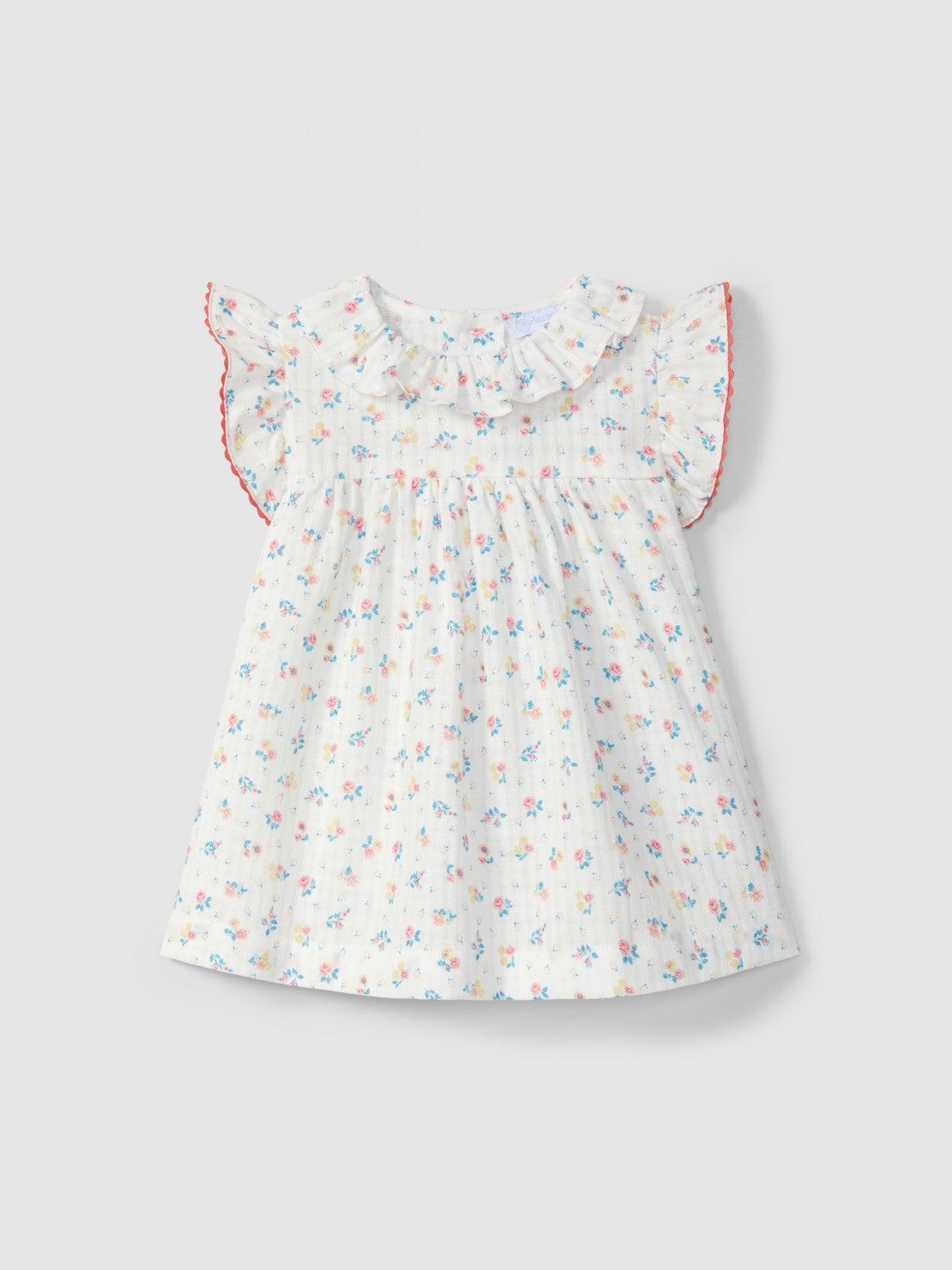 Laranjinha - Dress floral print with ruffled collar