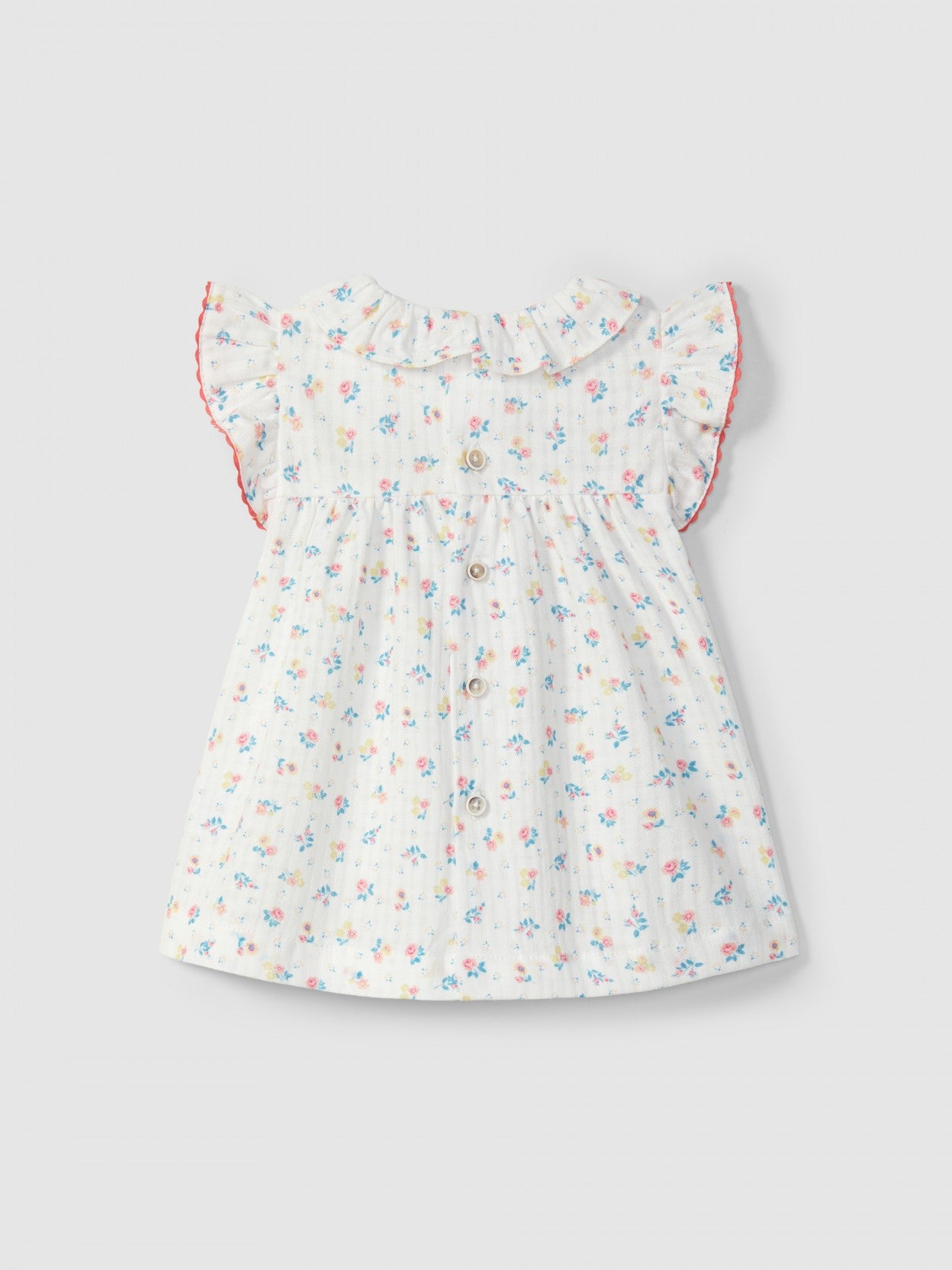 Laranjinha - Dress floral print with ruffled collar