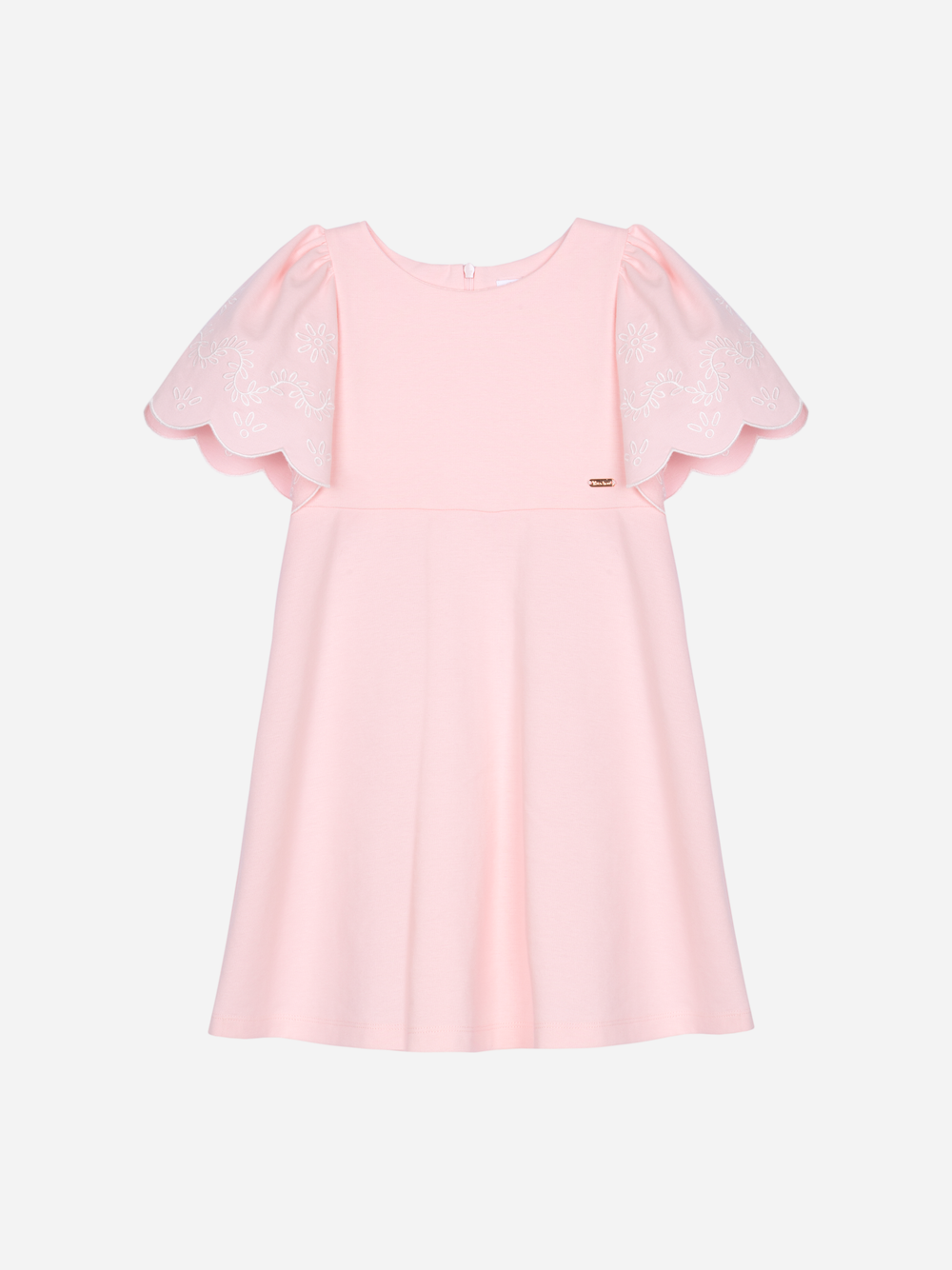 Patachou - Elegant pink dress with embroidered sleeves