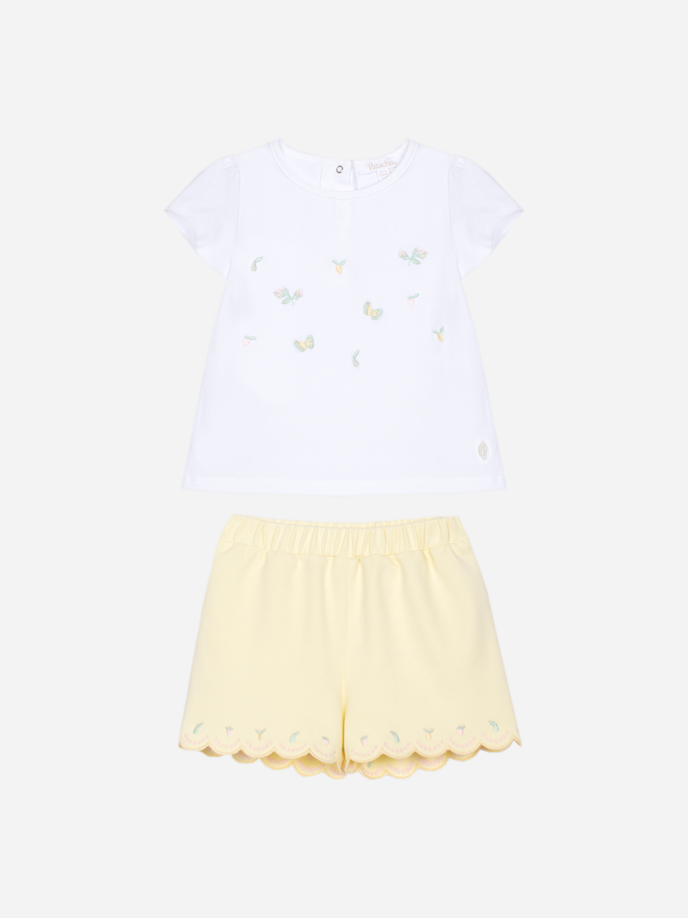 Patachou - Elegant yellow set with delicate embroidery
