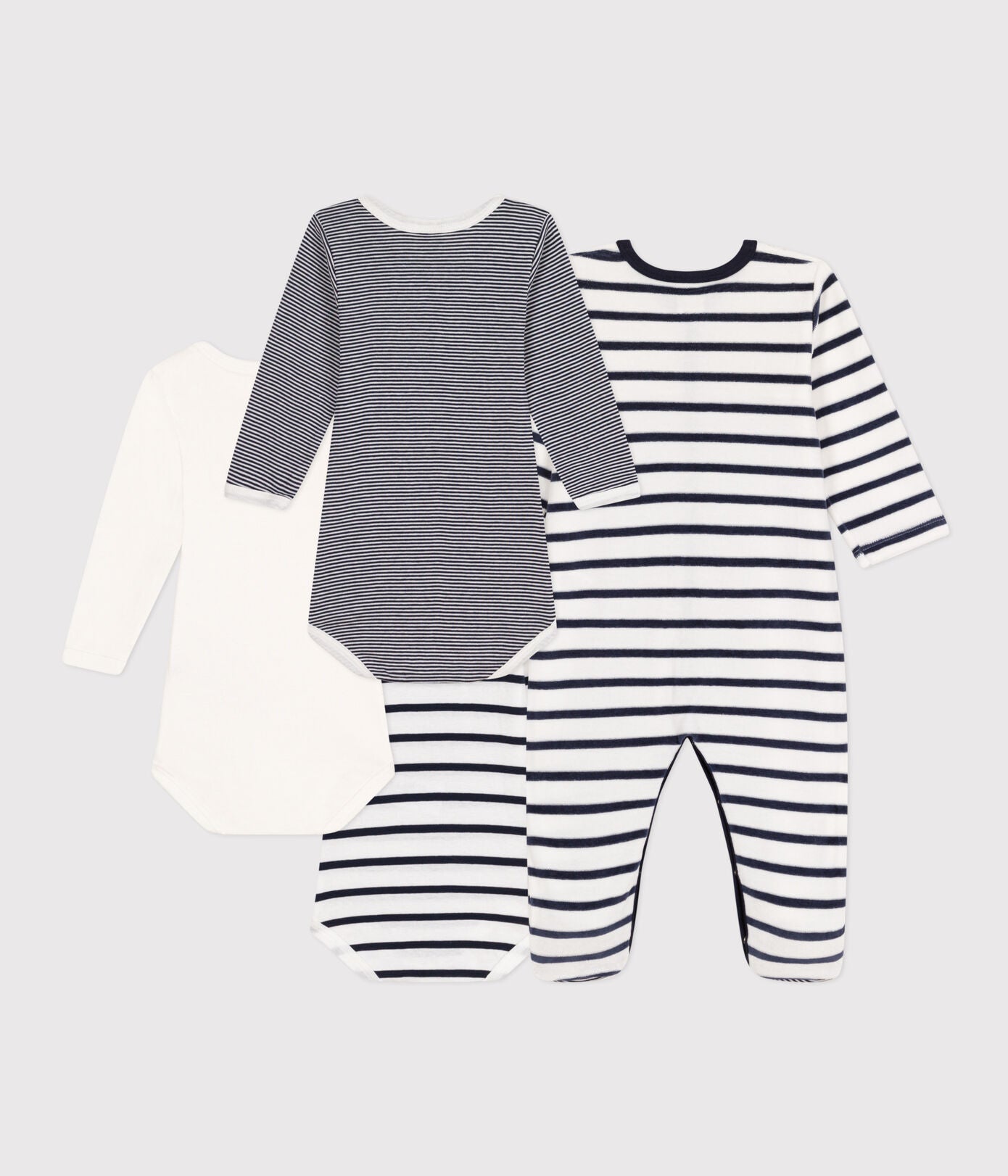 Petit Bateau - Ensemble Dors Bien et 3 Caches-couches à Rayures