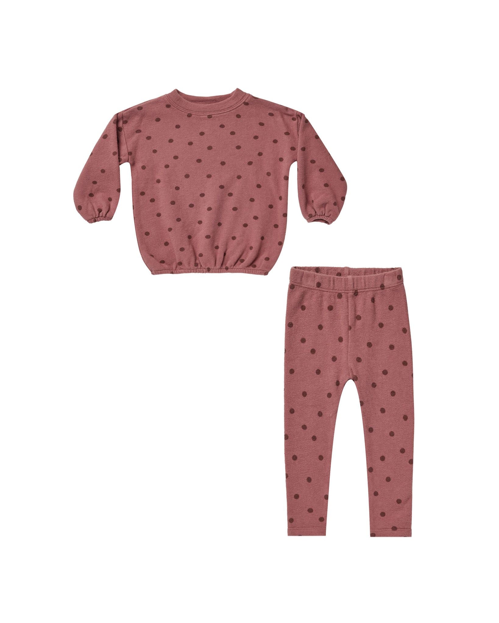 Rylee & Cru - Ens. 2 pièces Tricot en Éponge Pois