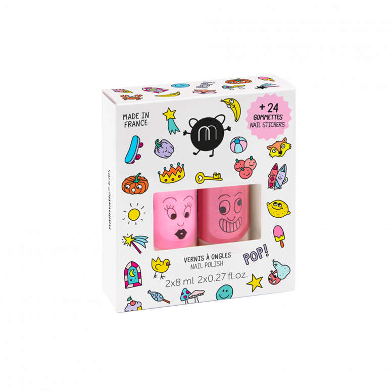 Nailmatic - Ensemble de 2 Vernis et Autocollants Pop