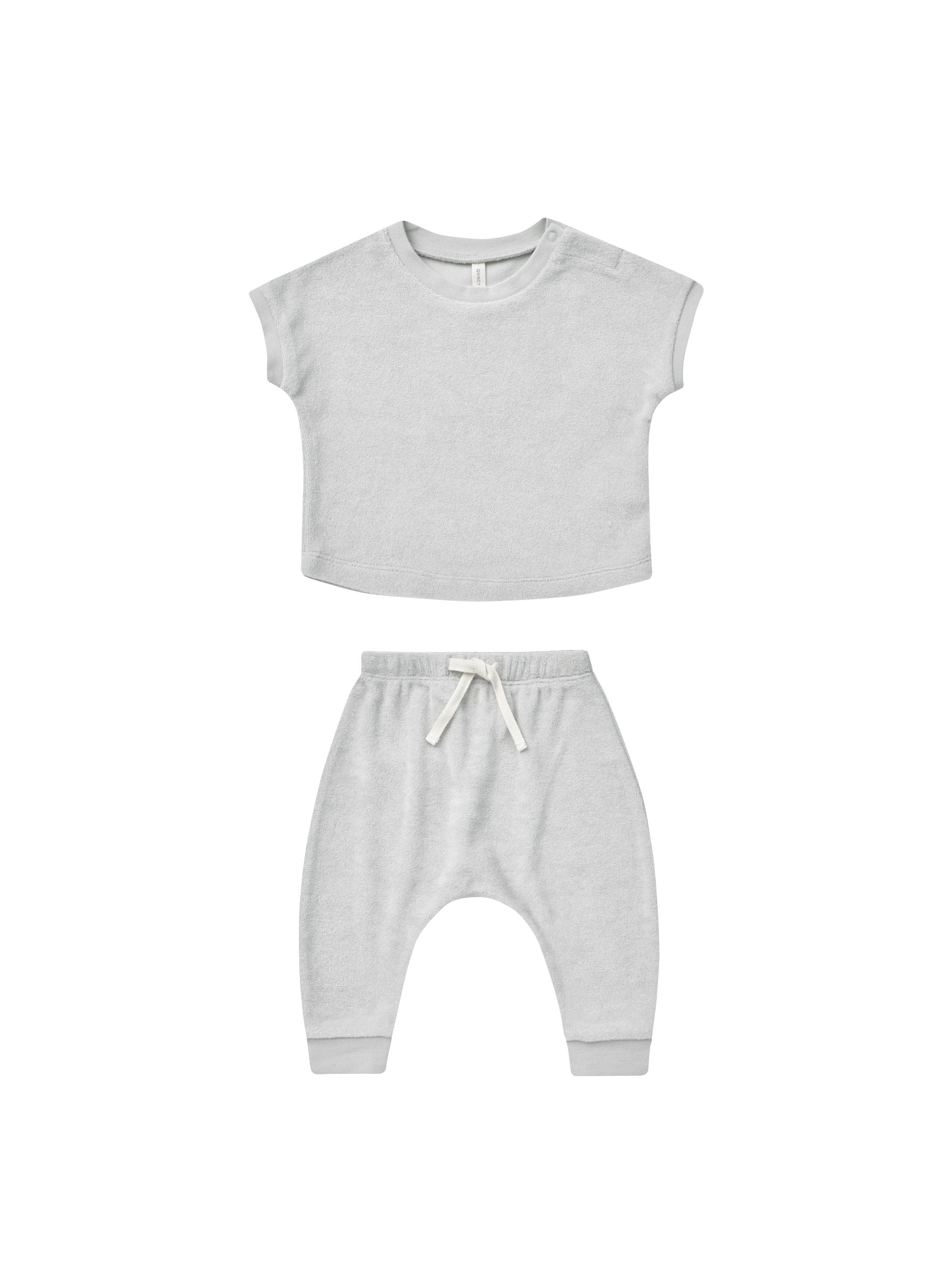 Quincy Mae - Terry T-Shirt and Pants Set
