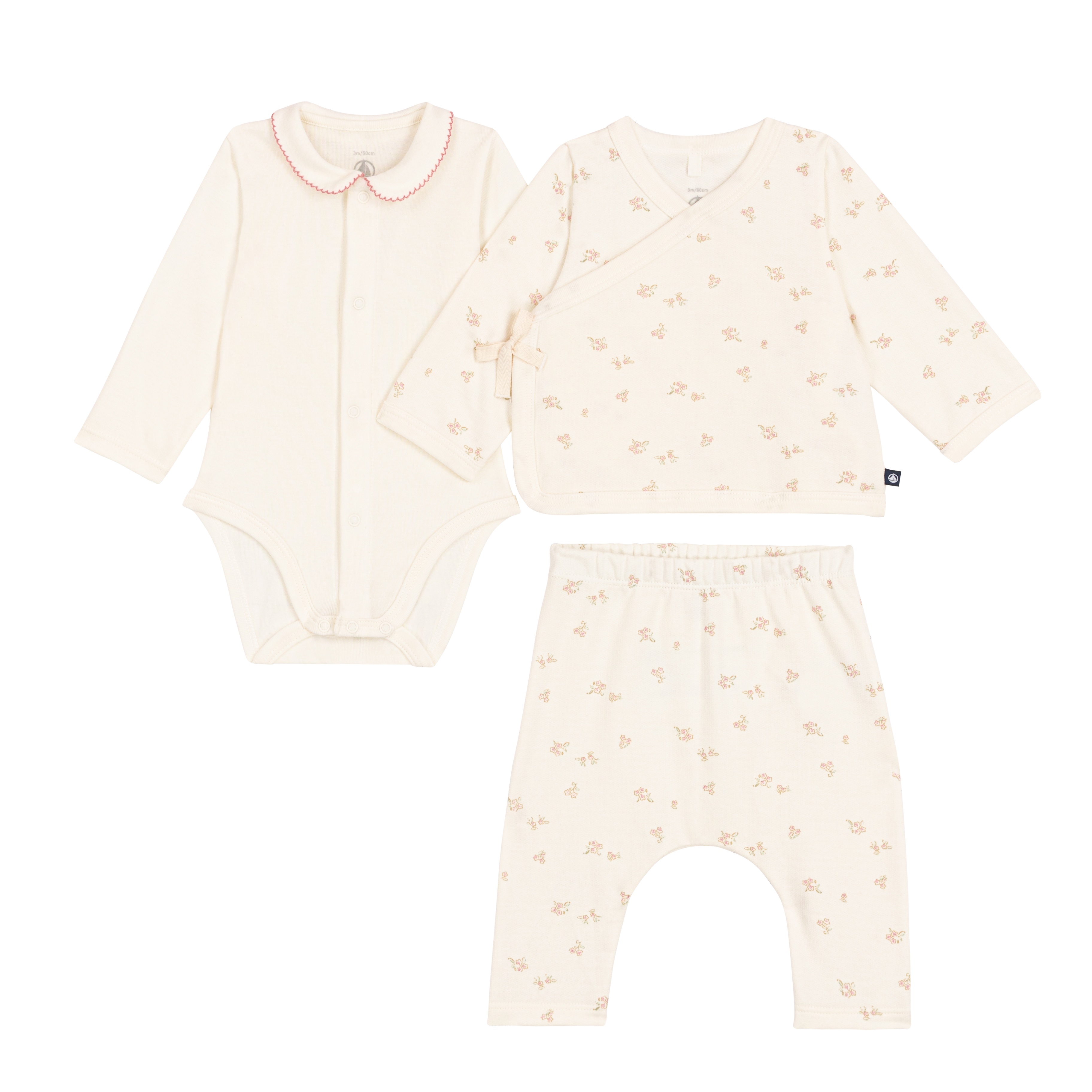 Petit Bateau - Ensemble bébé en coton à col imprimé